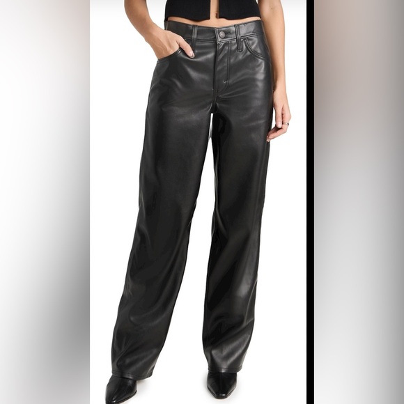 Urban Outfitters Levi’s® Faux Leather Baggy Dad Pant. NWOT. Black - Picture 2 of 6